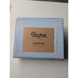 Bare Home Sheet Set Queen Blue NWT 100% Rayon from Bamboo 4 Piece Bedding